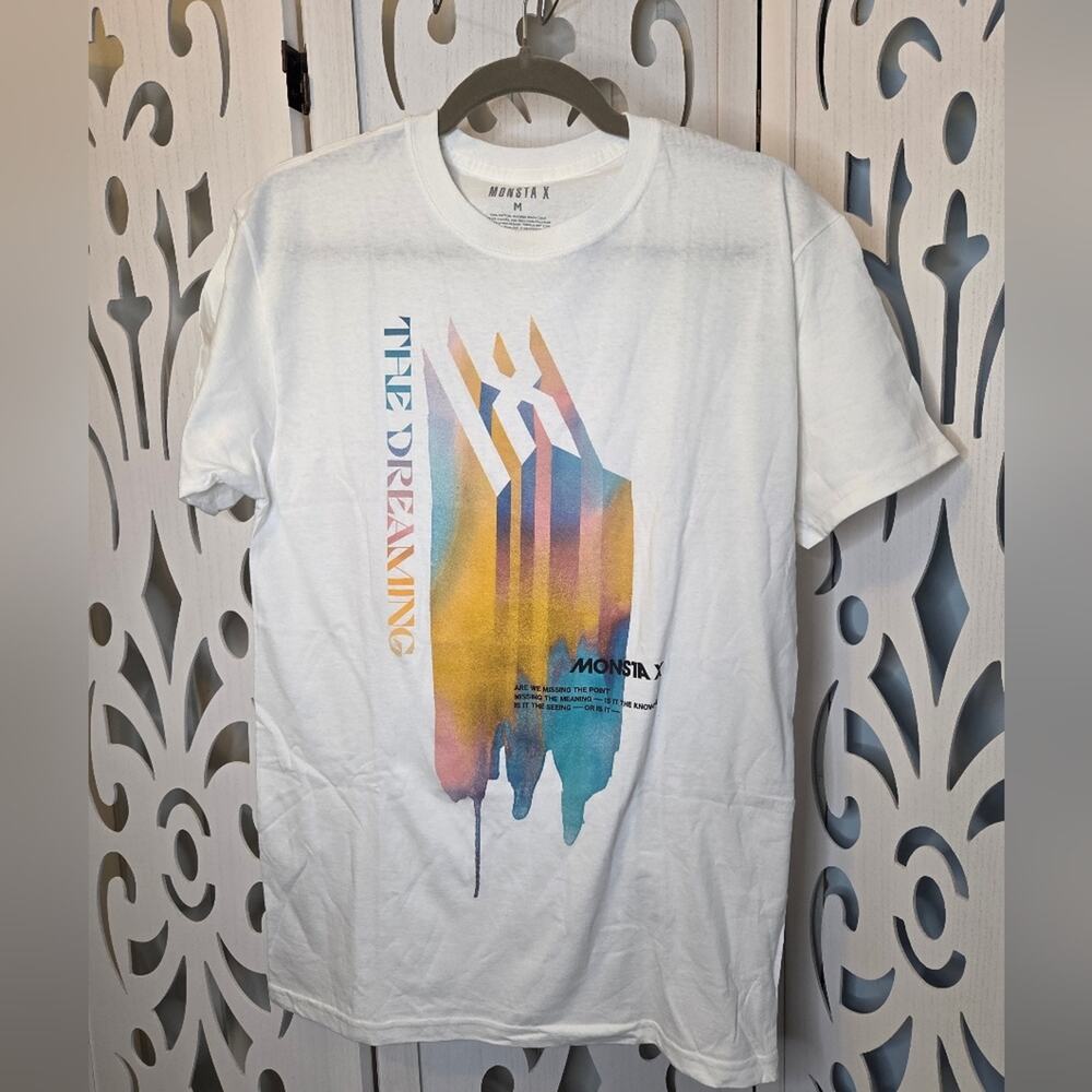 Monsta X The Dreaming T Shirt Medium White K Pop Graphic Tee NWOT 100% Cotton